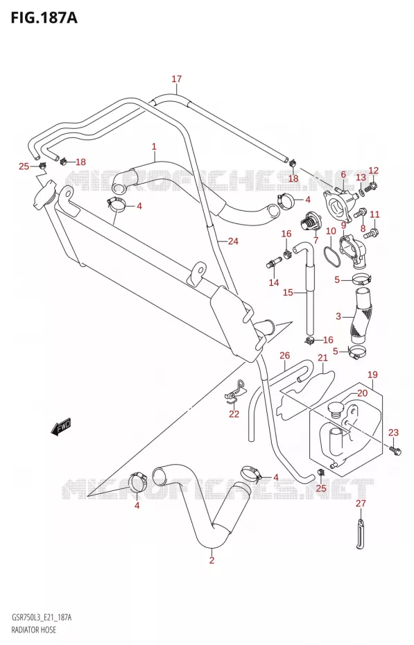 RADIATOR SLANG - EXPANSIEVAT Suzuki MOTO 750 GSR 2013  GSR750 L3 (E21)