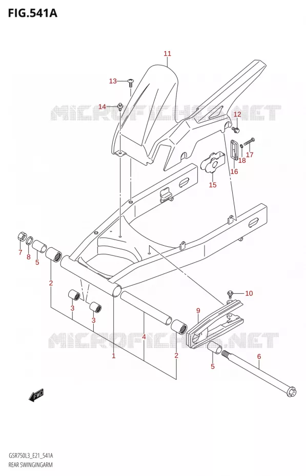 SWINGARM Suzuki MOTO 750 GSR 2013  GSR750A L3 (E21)