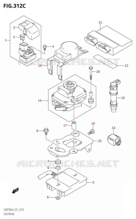 ELEKTRISCH (GSR750UE:L4:E21) Suzuki MOTO 750 GSR 2014  GSR750A L4 (E21)