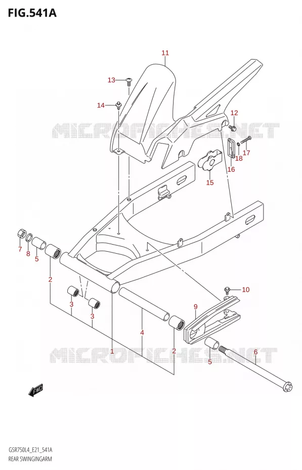 SWINGARM Suzuki MOTO 750 GSR 2014  GSR750AUE L4 (E21)