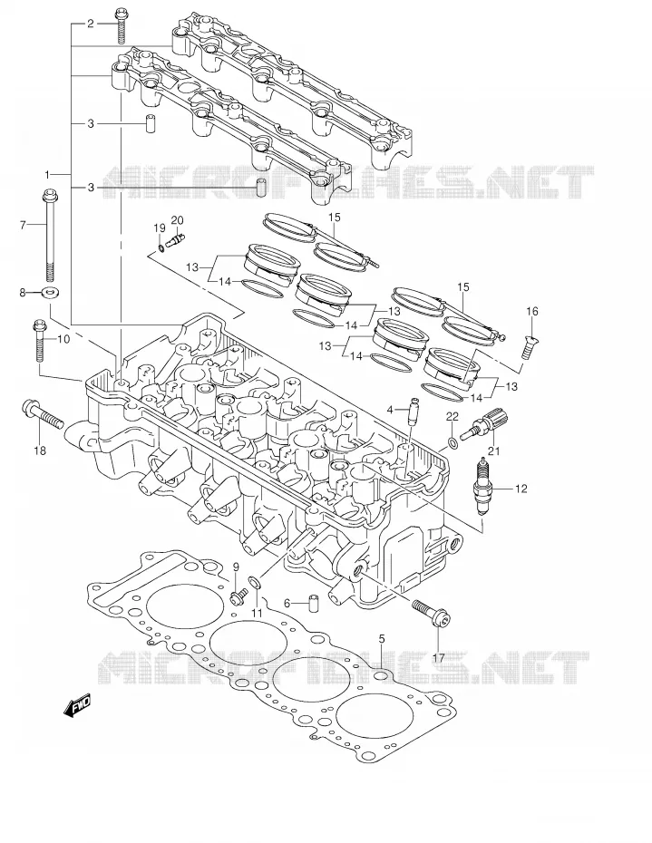 CILINDERKOP Suzuki MOTO 1000 GSX-R 2003  GSX-R1000 K3 (E02)