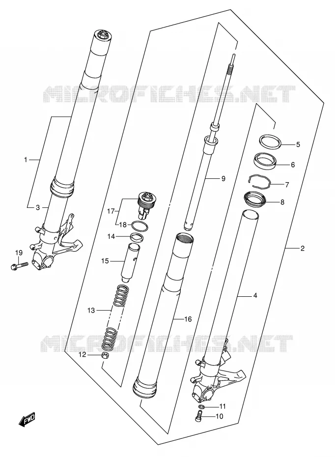 FRONT SCHOKDEMPER Suzuki MOTO 1000 GSX-R 2003  GSX-R1000 K3 (E19)