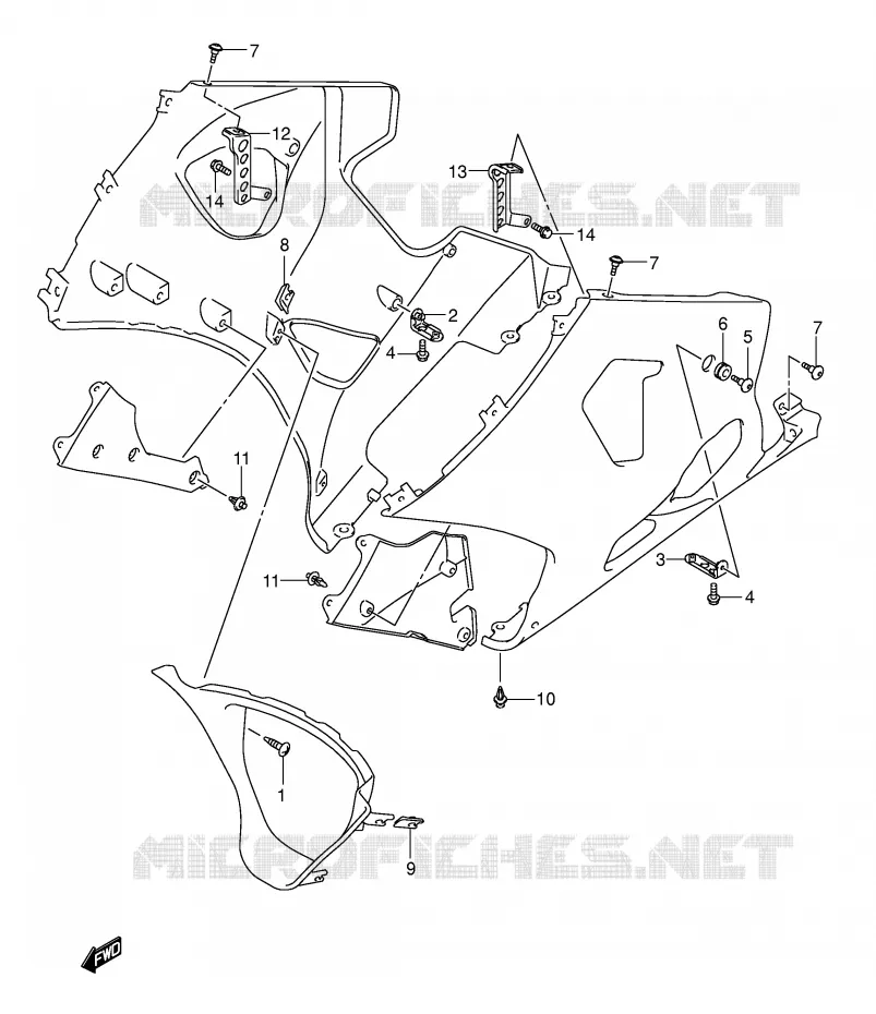 SIDE KUIP Suzuki MOTO 1000 GSX-R 2003  GSX-R1000 K3 (E19)