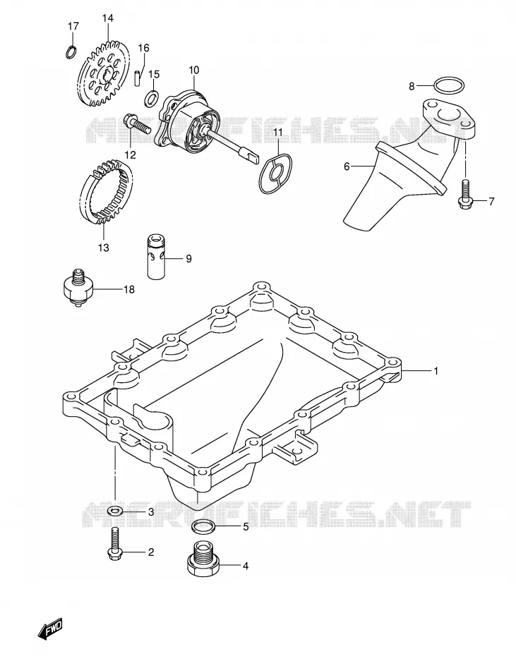 SUMP - OLIEPOMP  Suzuki MOTO 1000 GSX-R 2003  GSX-R1000 K3 (E19)