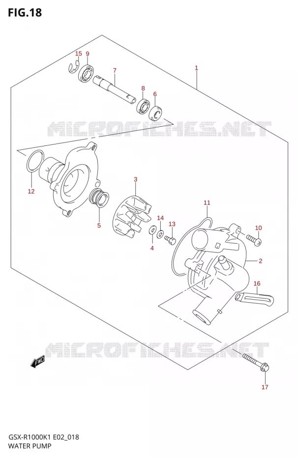 WATERPOMP Suzuki MOTO 1000 GSX-R 2001  GSX-R1000K1(E2)