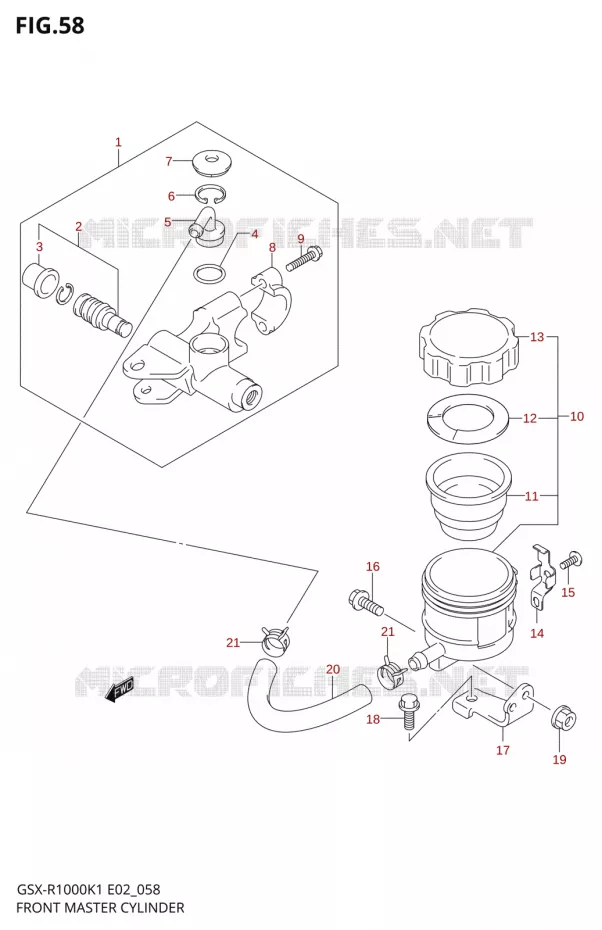 FRONT HOOFDREMCILINDER Suzuki MOTO 1000 GSX-R 2001  GSX-R1000K1(E24)