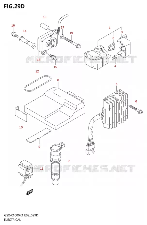 ELEKTRISCH (GSX-R1000K2 E02) Suzuki MOTO 1000 GSX-R 2001  GSX-R1000U1K1(E2)