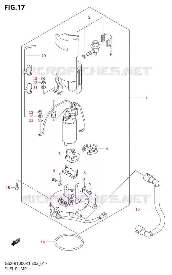 BENZINE POMPCE (GSX-R1000K1) Suzuki MOTO 1000 GSX-R 2001  GSX-R1000U2K1(E2)