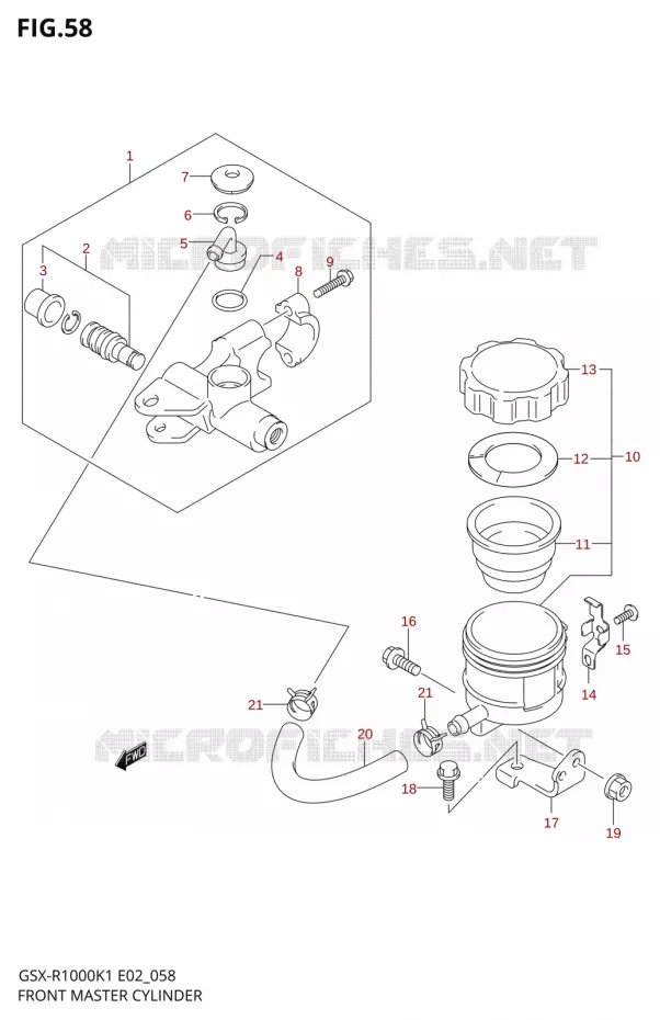 FRONT HOOFDREMCILINDER Suzuki MOTO 1000 GSX-R 2001  GSX-R1000U2K1(E2)