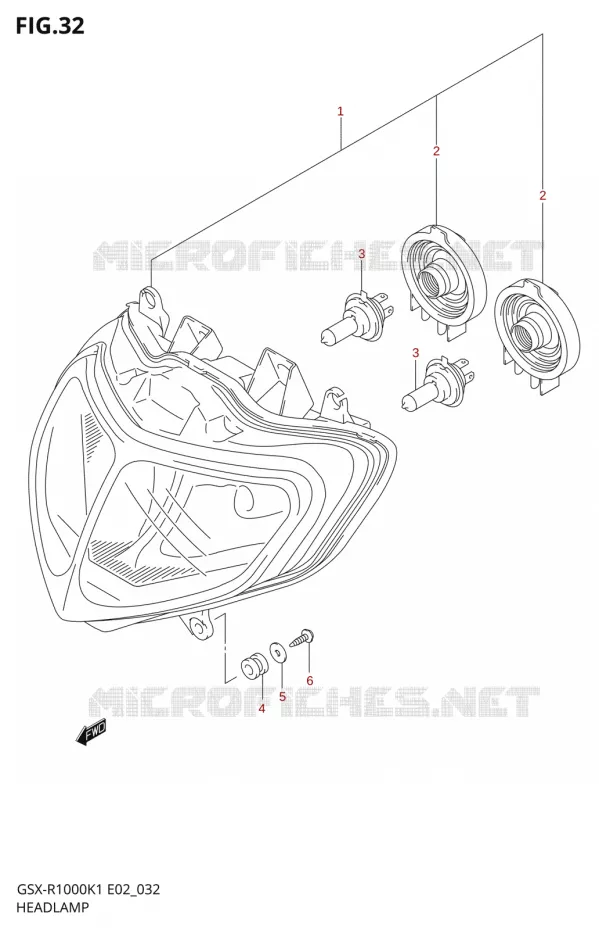 KOPLAMP24) Suzuki MOTO 1000 GSX-R 2001  GSX-R1000U2K1(E2)