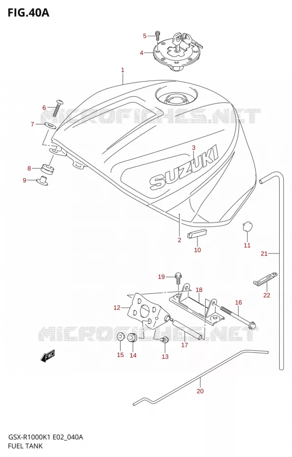 BENZINETANKS (GSX-R1000K2) Suzuki MOTO 1000 GSX-R 2002  GSX-R1000K2(E19)