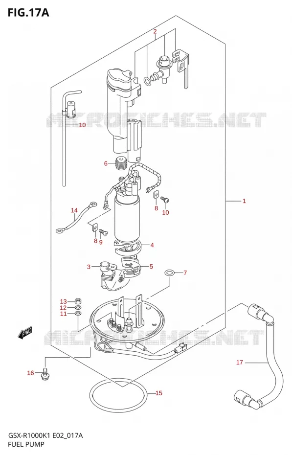 BENZINE POMPCE (GSX-R1000K2) Suzuki MOTO 1000 GSX-R 2002  GSX-R1000K2(E24)