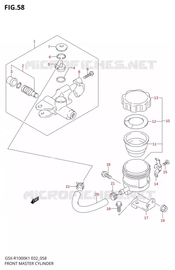 FRONT HOOFDREMCILINDER Suzuki MOTO 1000 GSX-R 2002  GSX-R1000K2(E24)