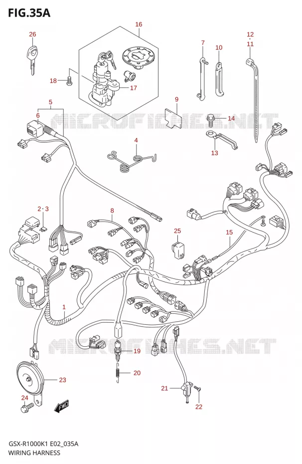 BEDRADINGISCEAU (GSX-R1000K2) Suzuki MOTO 1000 GSX-R 2002  GSX-R1000K2(E2)