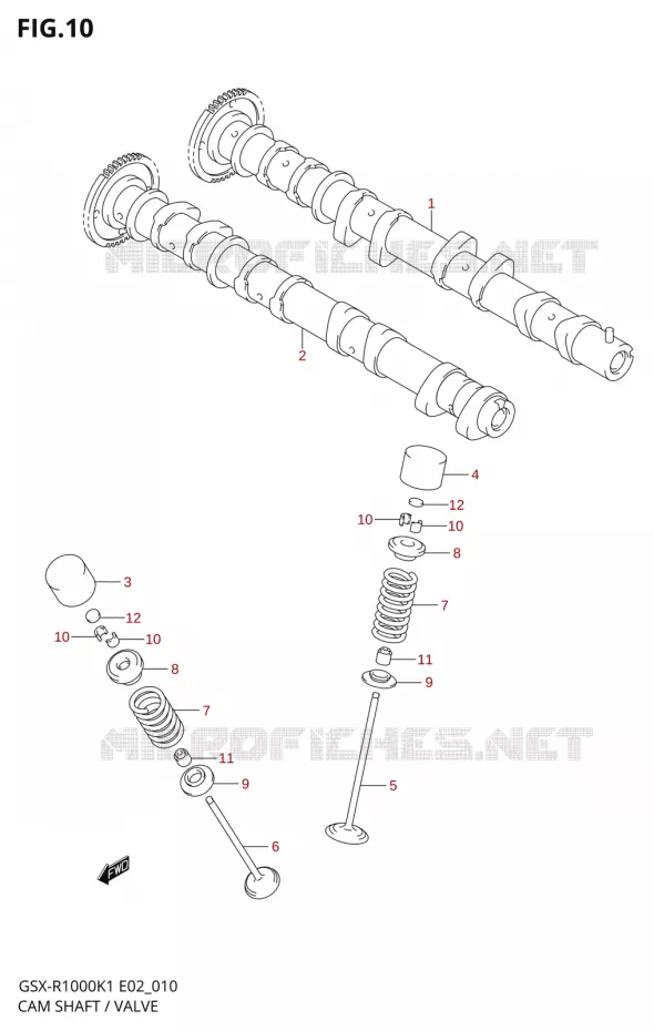 NOKKENAS - VALVES Suzuki MOTO 1000 GSX-R 2002  GSX-R1000K2(E2)