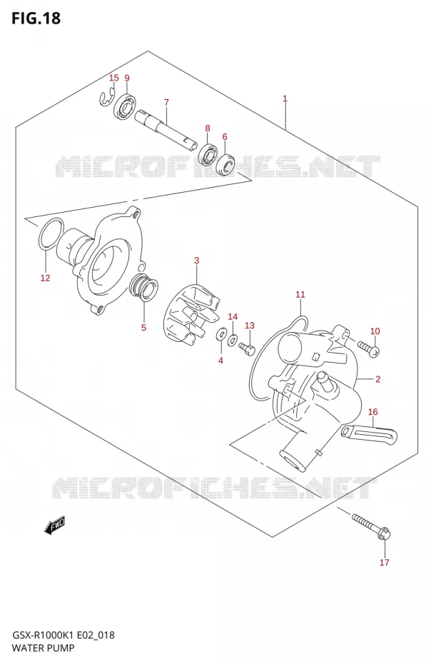 WATERPOMP Suzuki MOTO 1000 GSX-R 2002  GSX-R1000K2(E2)