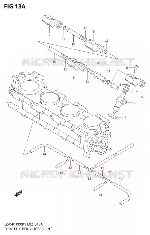 INJECTORENANT FLEXIBLE / ROTULE (GSX-R1000K2) Suzuki MOTO 1000 GSX-R 2002  GSX-R1000U1K2(E2)
