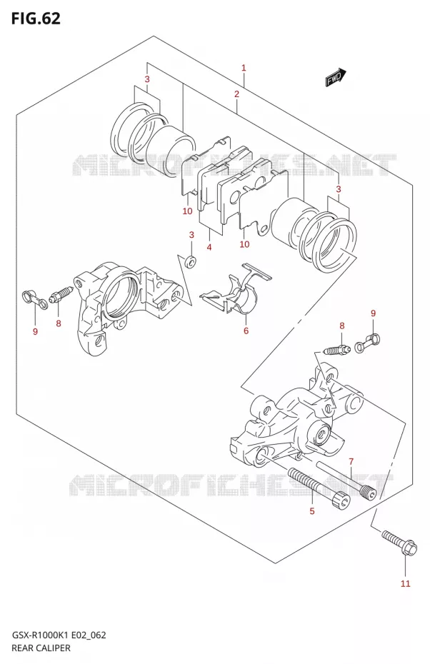 REAR CALIPER Suzuki MOTO 1000 GSX-R 2002  GSX-R1000U1K2(E2)