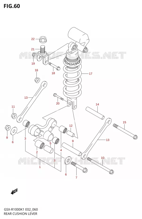 SCHOKBREKER AANEENSCHAKELING Suzuki MOTO 1000 GSX-R 2002  GSX-R1000U1K2(E2)