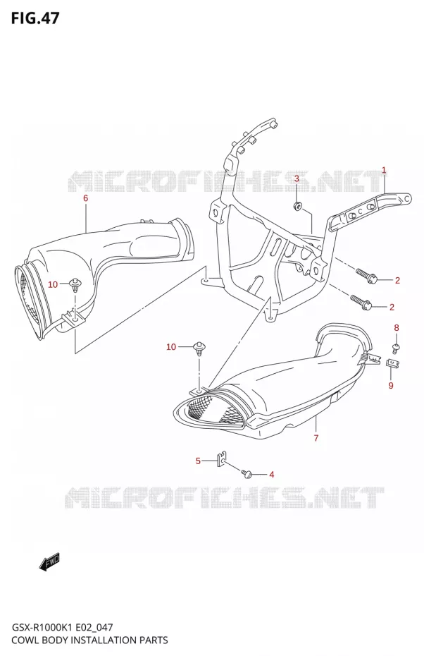 SIDE KUIP Suzuki MOTO 1000 GSX-R 2002  GSX-R1000U1K2(E2)