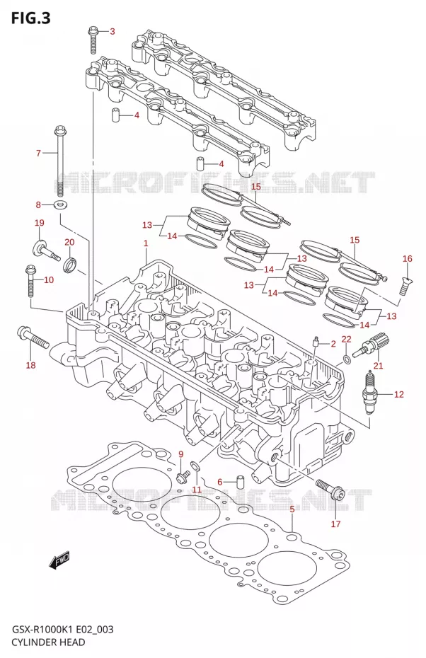 CILINDERKOP Suzuki MOTO 1000 GSX-R 2002  GSX-R1000U2K2(E2)