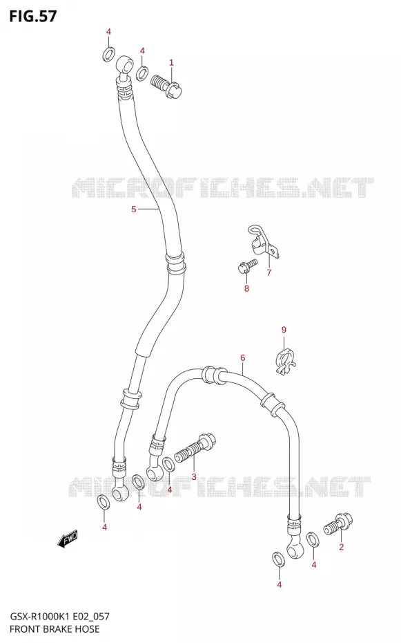 FRONT REMSLANG Suzuki MOTO 1000 GSX-R 2002  GSX-R1000U2K2(E2)