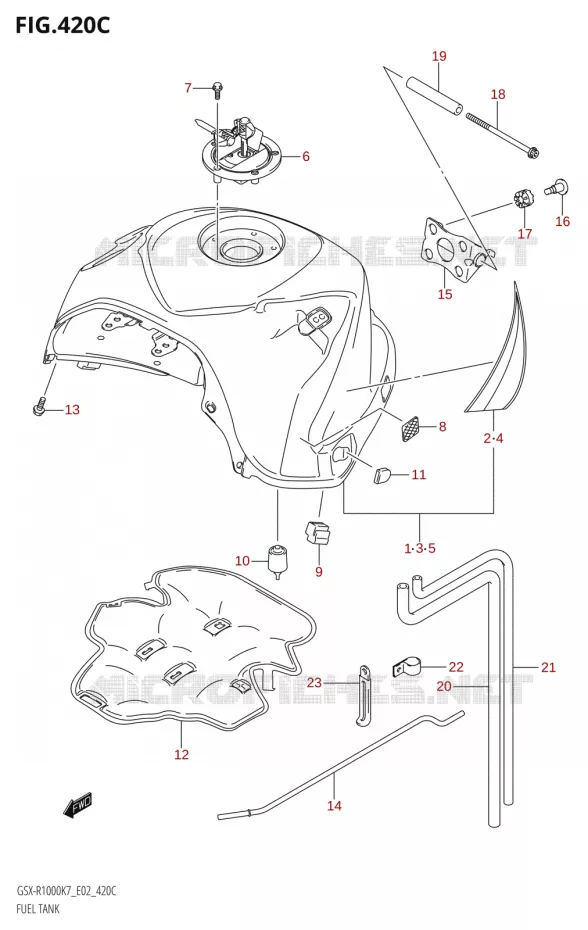 BENZINETANKSX-R1000:K7:(E24,P37)) Suzuki MOTO 1000 GSX-R 2007  GSX-R1000 K7 (E02)