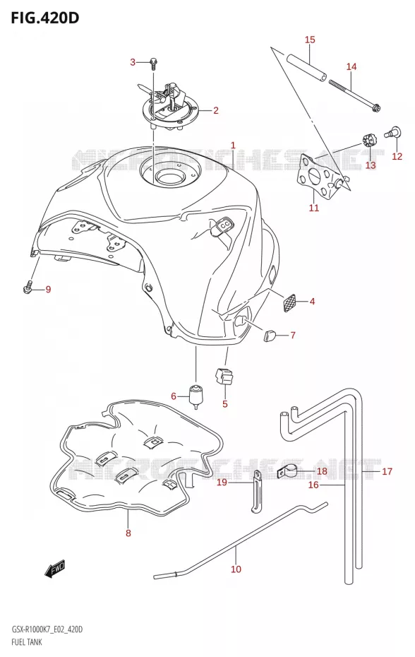 BENZINETANKSX-R1000:K8:(E02,E19,E51)) Suzuki MOTO 1000 GSX-R 2007  GSX-R1000 K7 (E02)