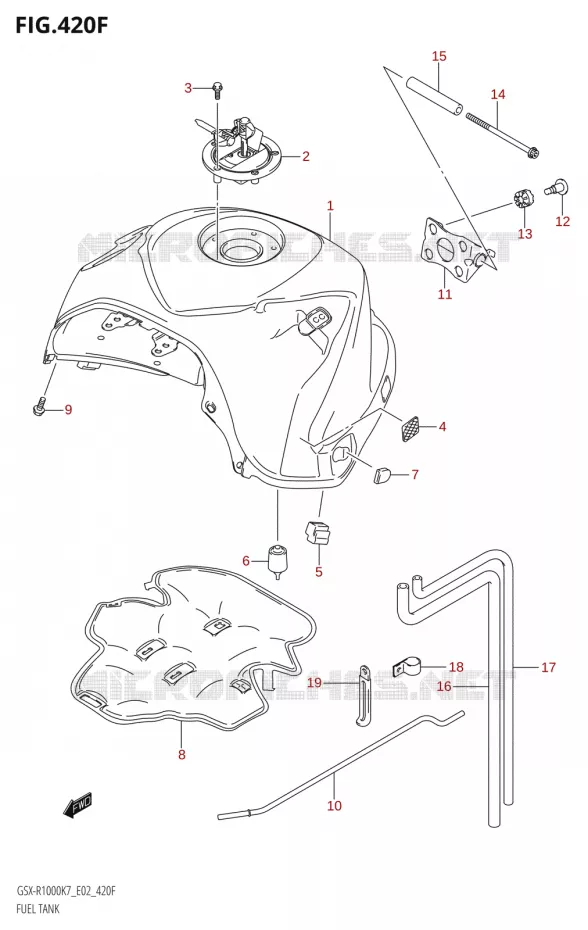 BENZINETANKSX-R1000:K8:(E24,P37)) Suzuki MOTO 1000 GSX-R 2007  GSX-R1000 K7 (E51)