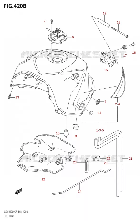 BENZINETANKSX-R1000U2:K7:E19) Suzuki MOTO 1000 GSX-R 2007  GSX-R1000 K7 (E24)