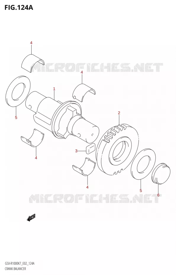 CRANK BALANCER Suzuki MOTO 1000 GSX-R 2007  GSX-R1000 K7 (E19)