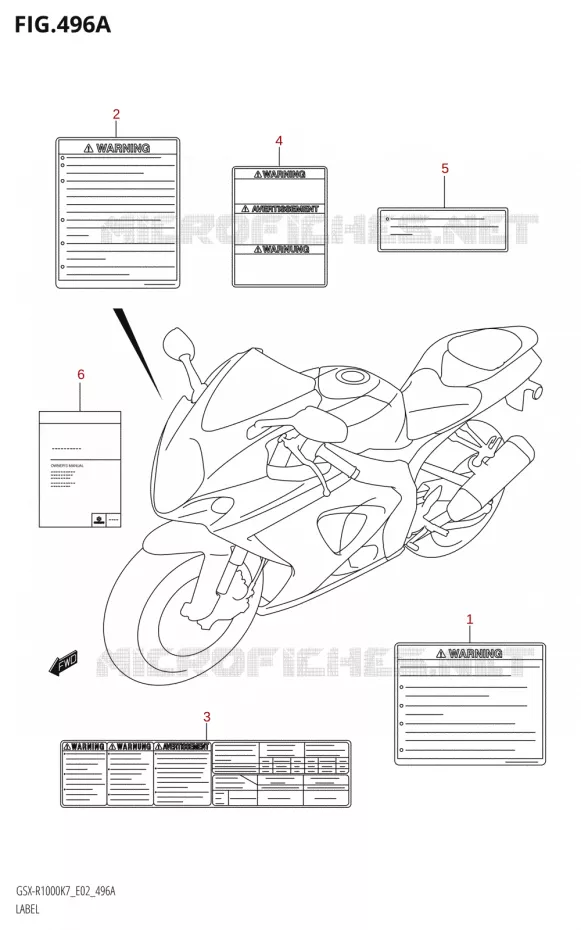 ETIKET Suzuki MOTO 1000 GSX-R 2007  GSX-R1000 K7 (E51)