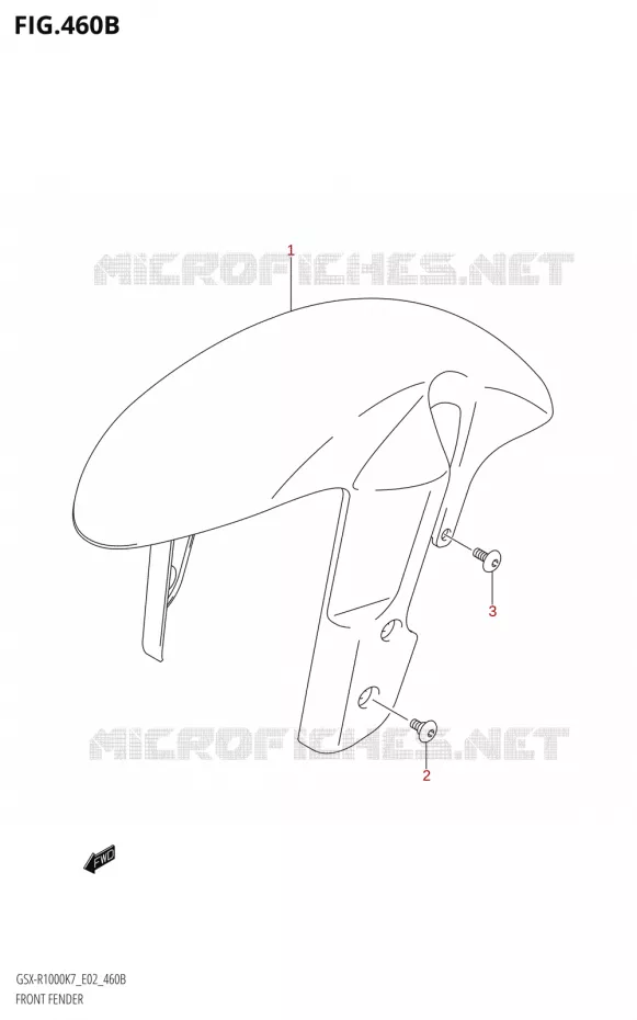 FRONT FENDER (K8) Suzuki MOTO 1000 GSX-R 2007  GSX-R1000 K7 (E02)