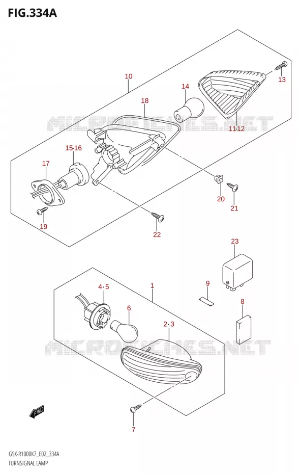 INDICATOREN Suzuki MOTO 1000 GSX-R 2007  GSX-R1000 K7 (E19)