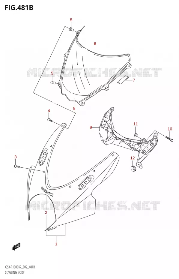 KUIPNG BODY (K8) Suzuki MOTO 1000 GSX-R 2007  GSX-R1000 K7 (P37)