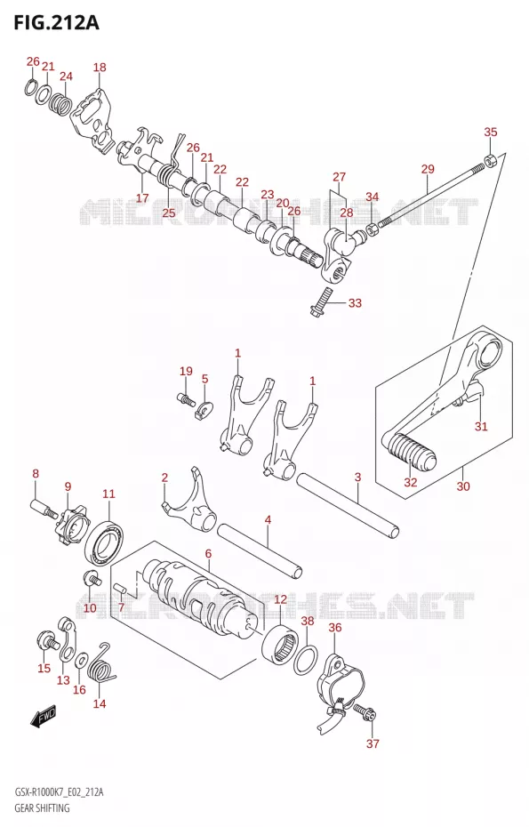 SCHAKELEN ASSY Suzuki MOTO 1000 GSX-R 2007  GSX-R1000 K7 (E02)