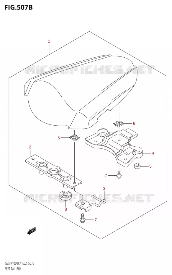 SEAT COWL BOX (K8) Suzuki MOTO 1000 GSX-R 2007  GSX-R1000 K7 (E19)