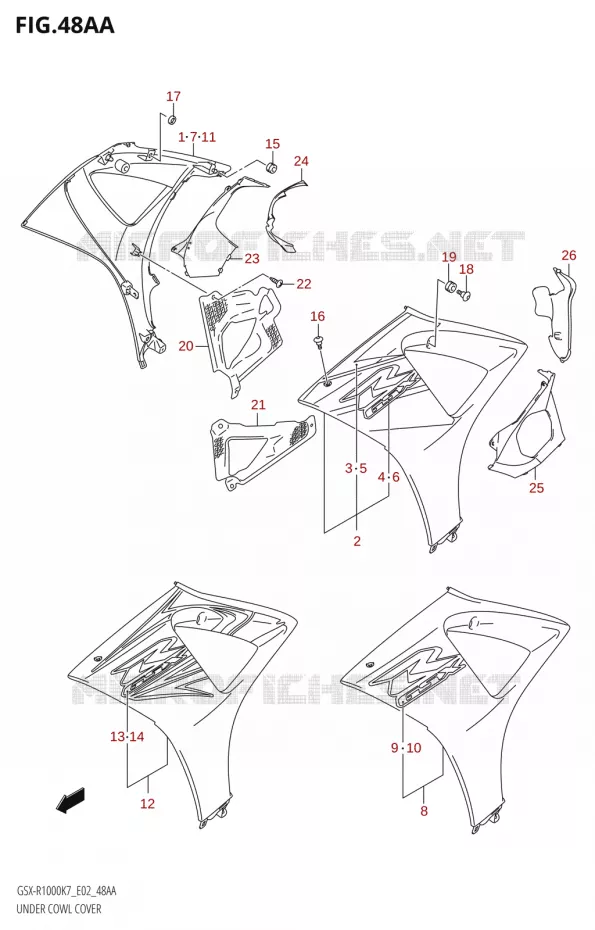 SIDE KUIP COVER (K7) Suzuki MOTO 1000 GSX-R 2007  GSX-R1000 K7 (P37)