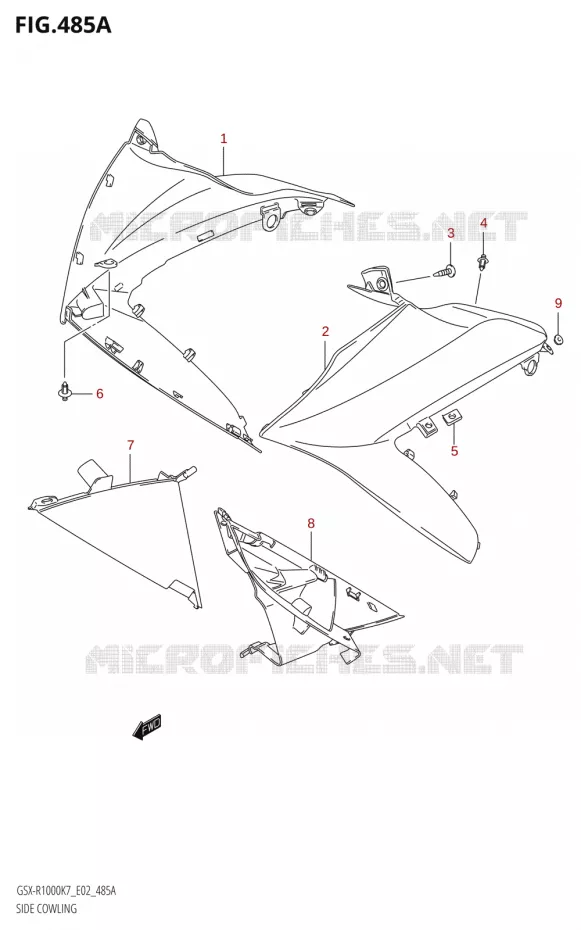 SIDE KUIPNG (K7) Suzuki MOTO 1000 GSX-R 2007  GSX-R1000 K7 (E02)