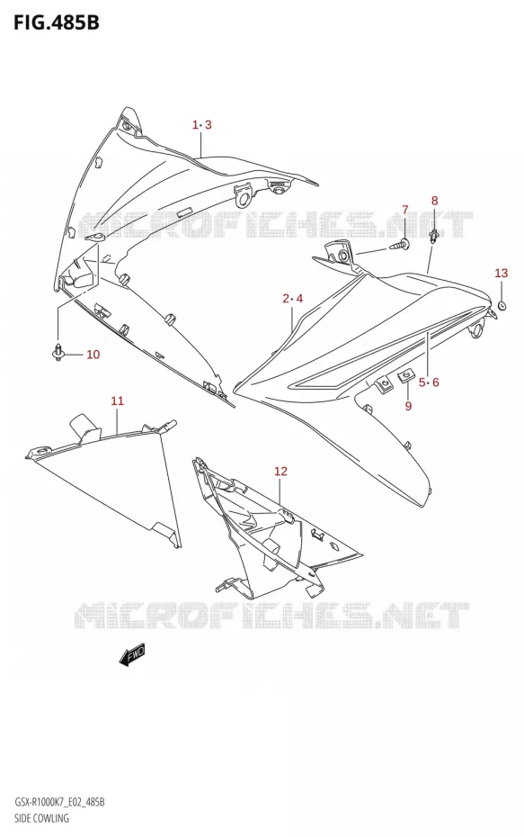 SIDE KUIPNG (K8) Suzuki MOTO 1000 GSX-R 2007  GSX-R1000 K7 (E24)