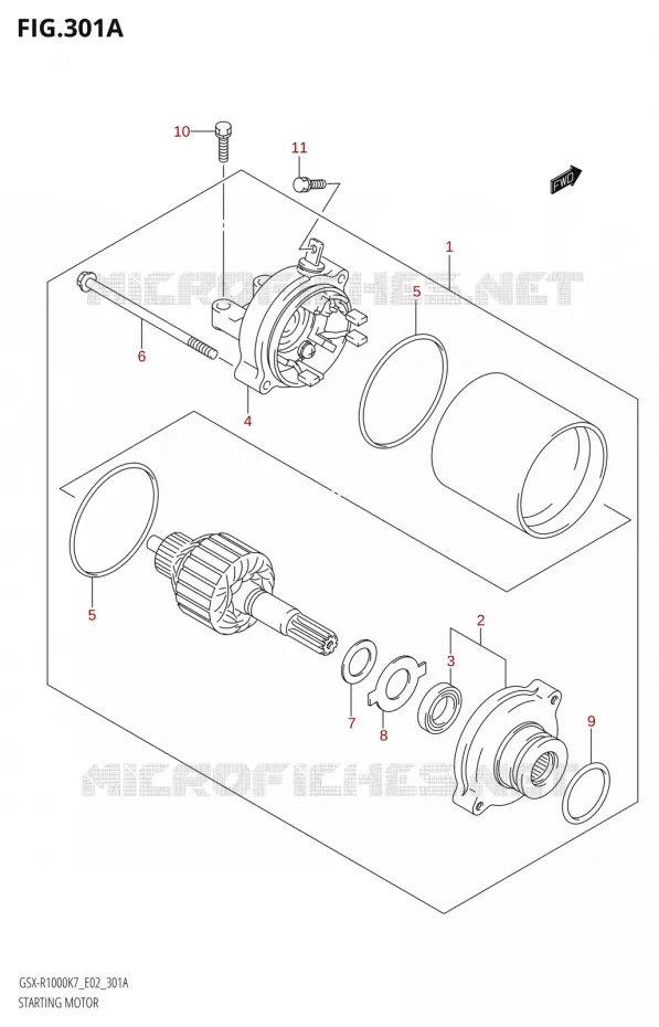 STARTMOTOR Suzuki MOTO 1000 GSX-R 2007  GSX-R1000 K7 (E19)