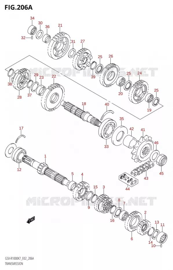 TRANSMISSION Suzuki MOTO 1000 GSX-R 2007  GSX-R1000 K7 (E51)