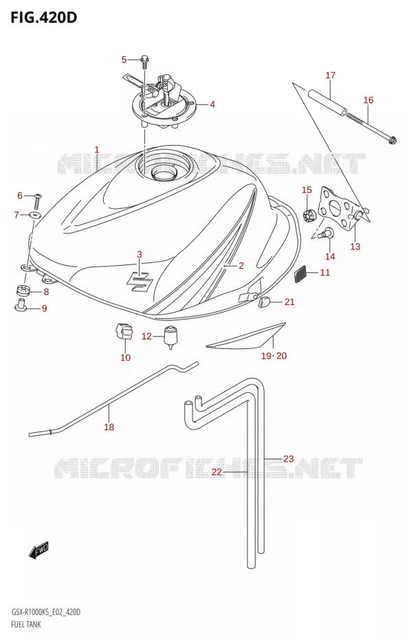 BENZINETANKSX-R1000:K6:(E02,E19)) Suzuki MOTO 1000 GSX-R 2006  GSX-R1000 K6 (E19)