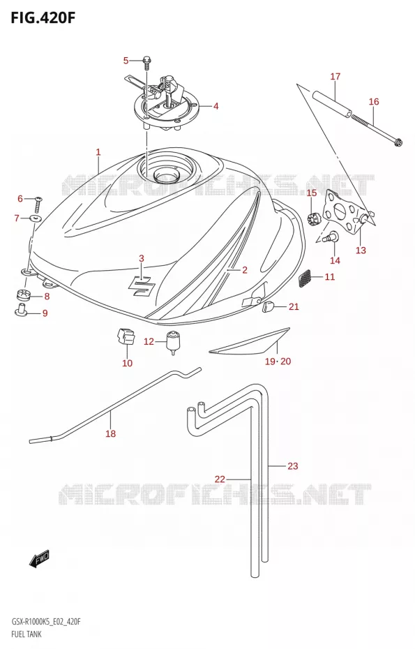 BENZINETANKSX-R1000:K6:(E24,P37)) Suzuki MOTO 1000 GSX-R 2006  GSX-R1000 K6 (E37)