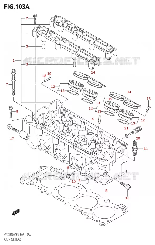 CILINDERKOP Suzuki MOTO 1000 GSX-R 2006  GSX-R1000 K6 (E19)