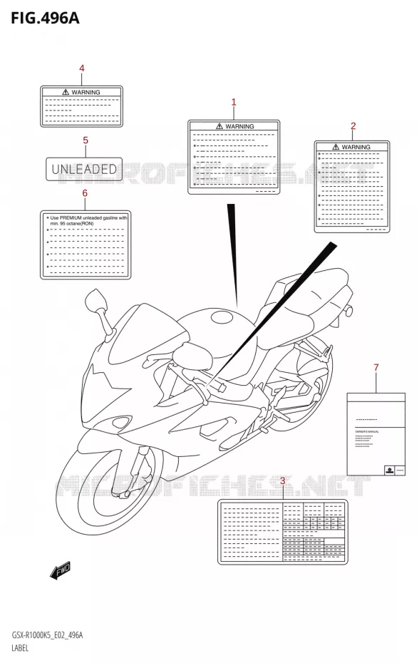 ETIKETGSX-R1000:K5:(E02,E19,E24,P37)) Suzuki MOTO 1000 GSX-R 2006  GSX-R1000 K6 (E24)
