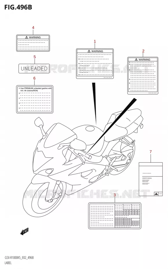 ETIKETGSX-R1000:K6:(E02,E19,E24,P37)) Suzuki MOTO 1000 GSX-R 2006  GSX-R1000 K6 (E19)