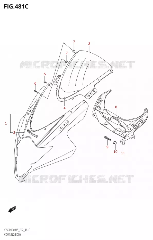 KUIPNG BODY (GSX-R1000:K6:(E02,E19,E24,P37)) Suzuki MOTO 1000 GSX-R 2006  GSX-R1000 K6 (E24)