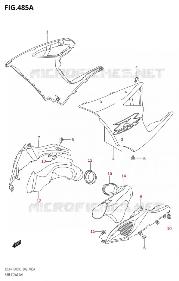 SIDE KUIPNG (GSX-R1000:K5:(E02,E19,E24,P37)) Suzuki MOTO 1000 GSX-R 2006  GSX-R1000 K6 (E19)