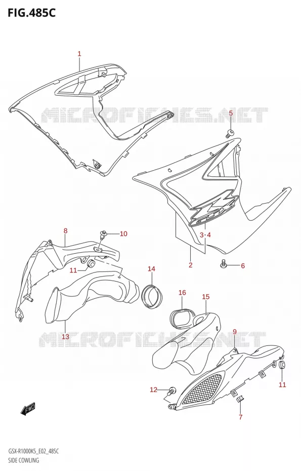SIDE KUIPNG (GSX-R1000:K6:(E02,E19,E24,P37)) Suzuki MOTO 1000 GSX-R 2006  GSX-R1000 K6 (E37)
